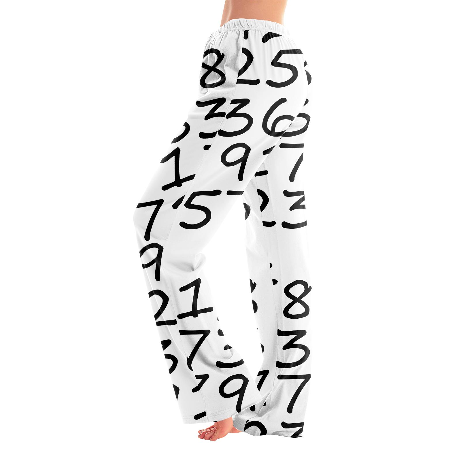 

Пижамные штаны в стиле аниме, повседневные брюки с эластичной резинкой на талии, удобные прямые свободные брюки для йоги S белый