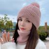 Women's Winter Fleece-Lined Knit Beanie Hat with Pom-Pom, Warm Thick Soft Spun Yarn Cap  Polyester Handcrafted Skull Cap