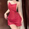 Women's Pajamas Hot Lingerie Sequin Design Backless Super Sexy Mini Club Nightgown Women