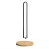 Black Wood Paper Towel Holder Free-Standing Tissue Stand Simple Vertical Napkin Holder  for Kitchen