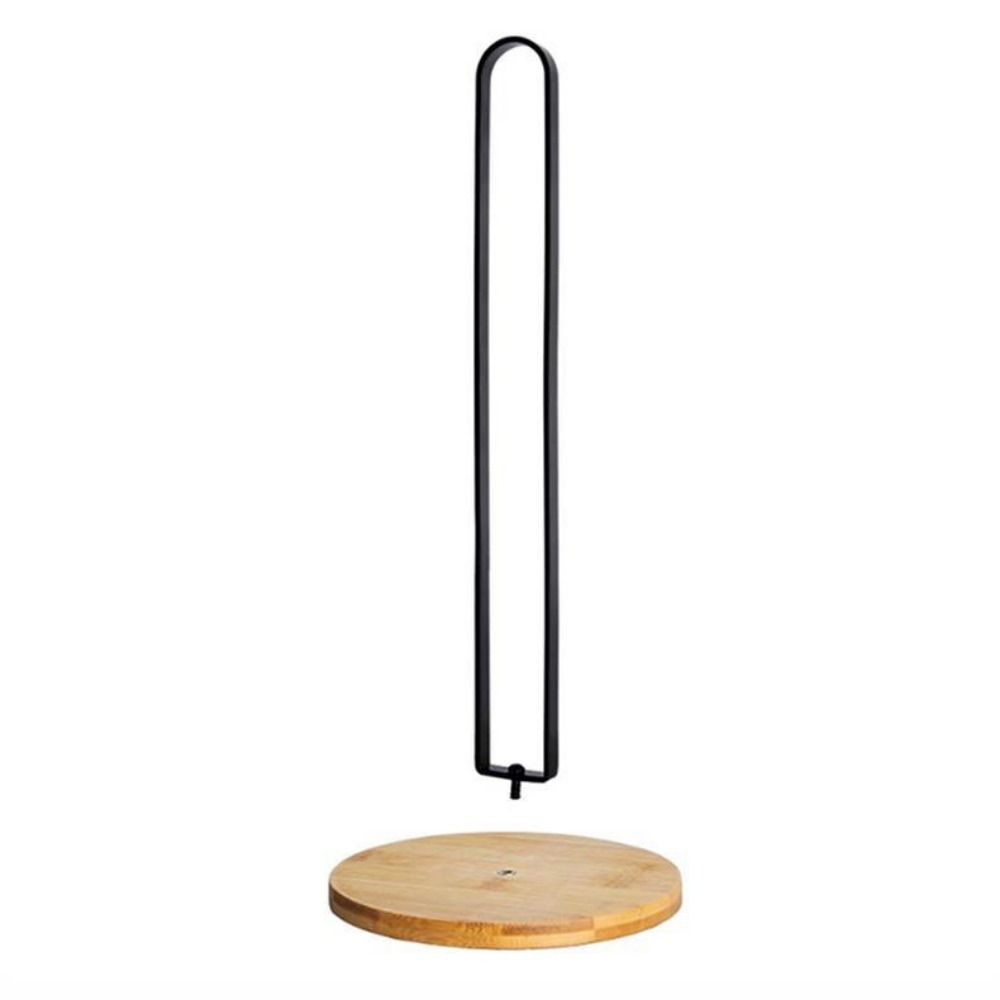 Black Wood Paper Towel Holder Free-Standing Tissue Stand Simple Vertical Napkin Holder  for Kitchen