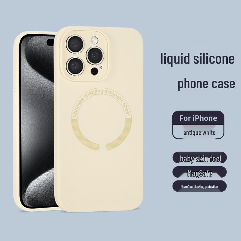 MagSafe Shockproof Liquid Silicone Case with Lens Protection for 16 Pro Max
