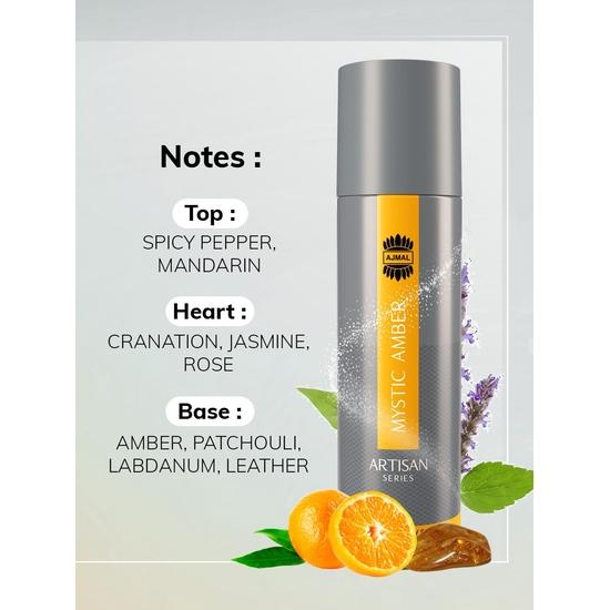 Ajmal Artisan -musky Wood & Mystic Amber & Smoky Musk Deodorant Perfume 150ml Longlasting Spray Gift for Men and Women Online Exclusive