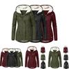 Elegante Parka Giacca Cappotto in Ecopelliccia da Donna con Cappuccio Capospalla Invernale Caldo in Nero