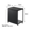 Yamazaki Jitsugyo 1821 Blindfold Separation Dust Wagon with Lid 45L 2 Separations Black W52 X D44 X H60cm Tower Trash Can with Handle and Casters