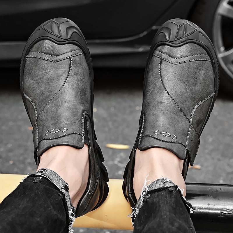 Übergröße Herren Sneaker Frühling Herbst Freizeitschuhe Atmungsaktive Slipper Leder Flache Schuhe Herrenmode Bequeme Laufschuhe