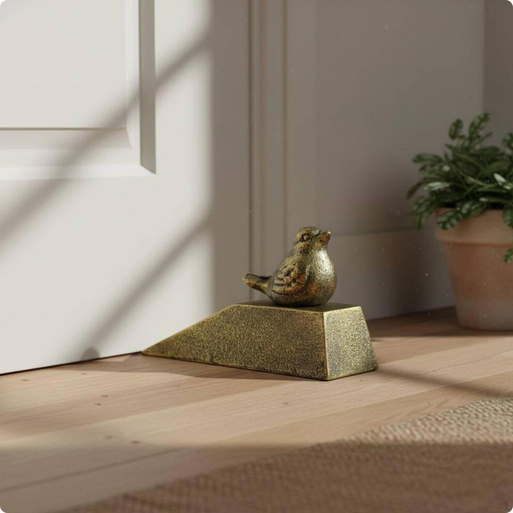 Iron Cartoon Door Stop No Animal AntiCollision for Indoor Bronze Puppy Solid Plug