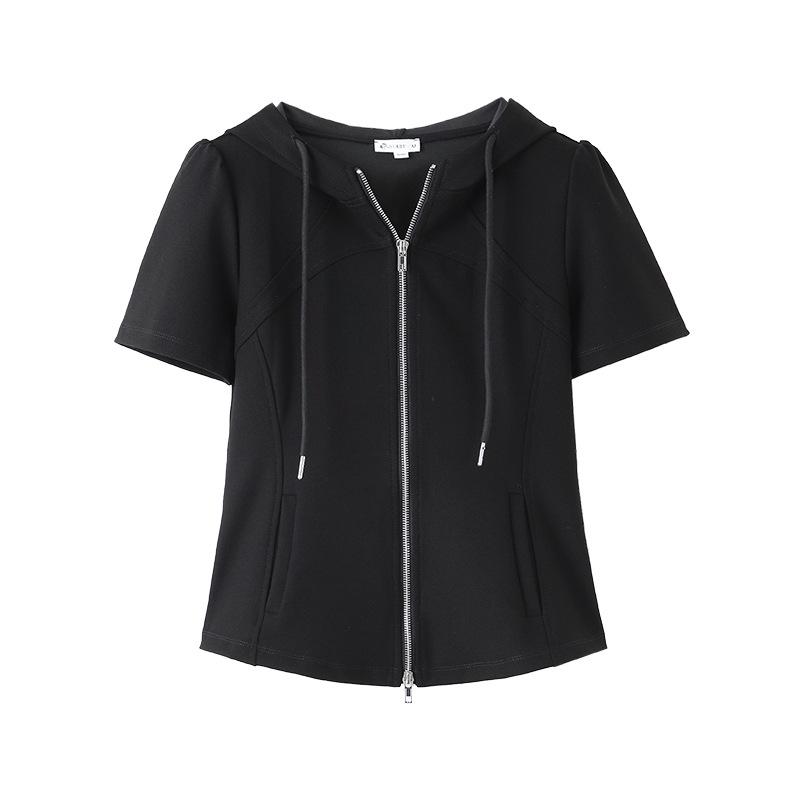 Women's Spring Casual Two-Piece Set: Short Sleeve Hoodie & Pants Skirt