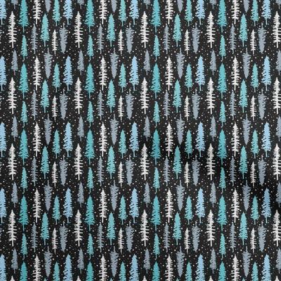 Cotton Flex Black Fabric Asian Forest Tree  Quilting Supplies Print Sewing Fabric By The Yard 40 Inch