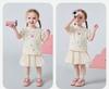 [Bamboo Cotton] Mini Balabala Girls' Short Sleeved T-shirt Moisture Absorbing Quick Drying Bubble Sleeve Top Necklace Pattern 26 Summer