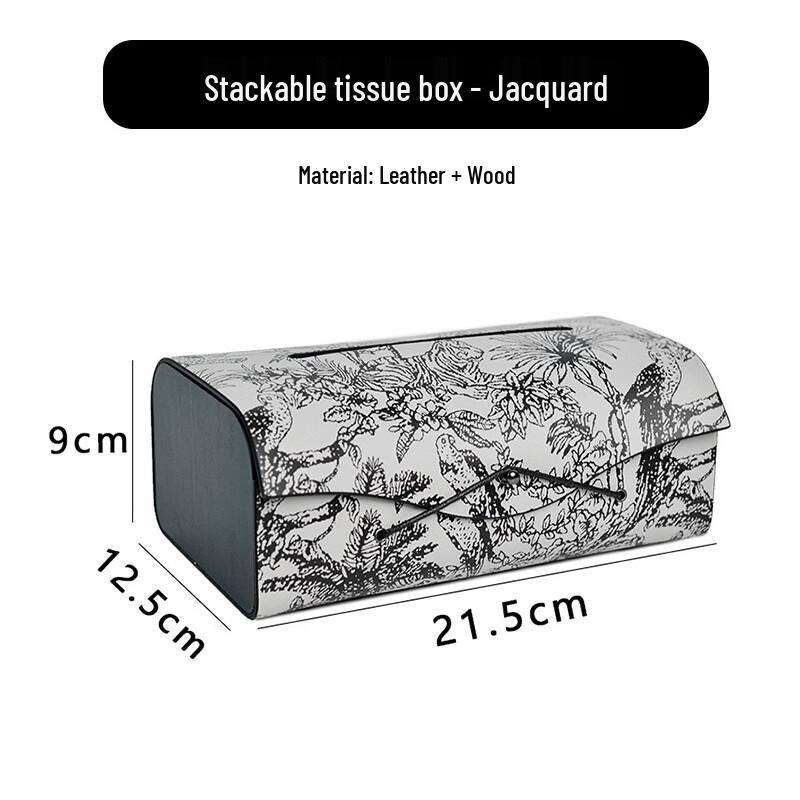 Yudu HC Jacquard Leather Tissue Box