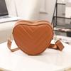 Sweet heart-shaped small bag, new fashion embroidered women's bag, shoulder messenger bag, women's mobile phone bag.