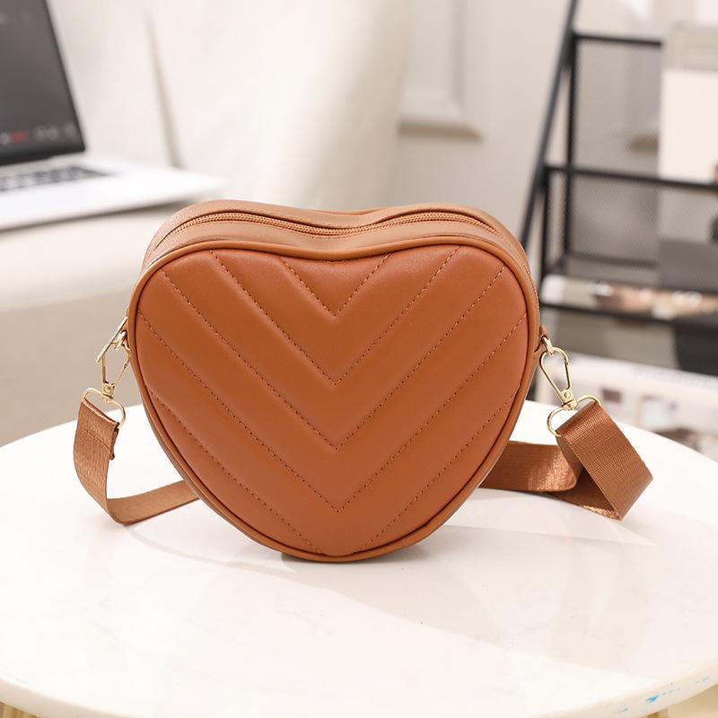 2025 sweet love messenger bag personalized shape V-embroidered shoulder women's bag mini mobile phone bag