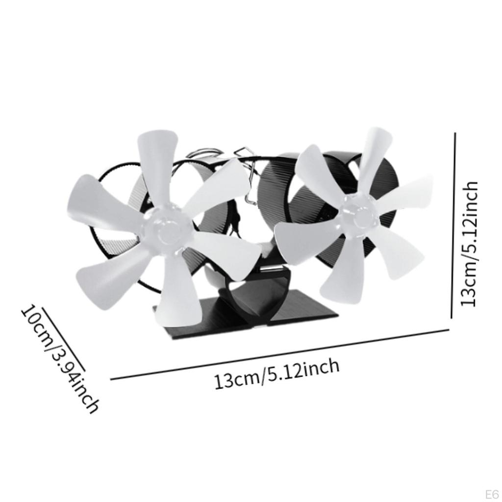 Fireplace Fan 12 Blade Heat Powered Wood Furnace for Combustion House