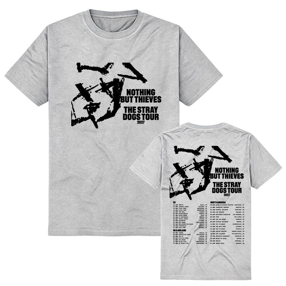 A STRAY DOGS Tour 2027 Póló Rock Zenekar Nothing But Thieves Pólók Nyári Rövid Ujjú Pamut Női Pólók Grafikus Merch Póló