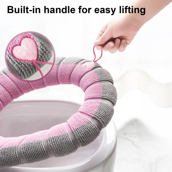1/4Pcs Toilet Seat Covers Stretchable Thick Soft Padded Toilet Seat Warmer Cushion with Handle
