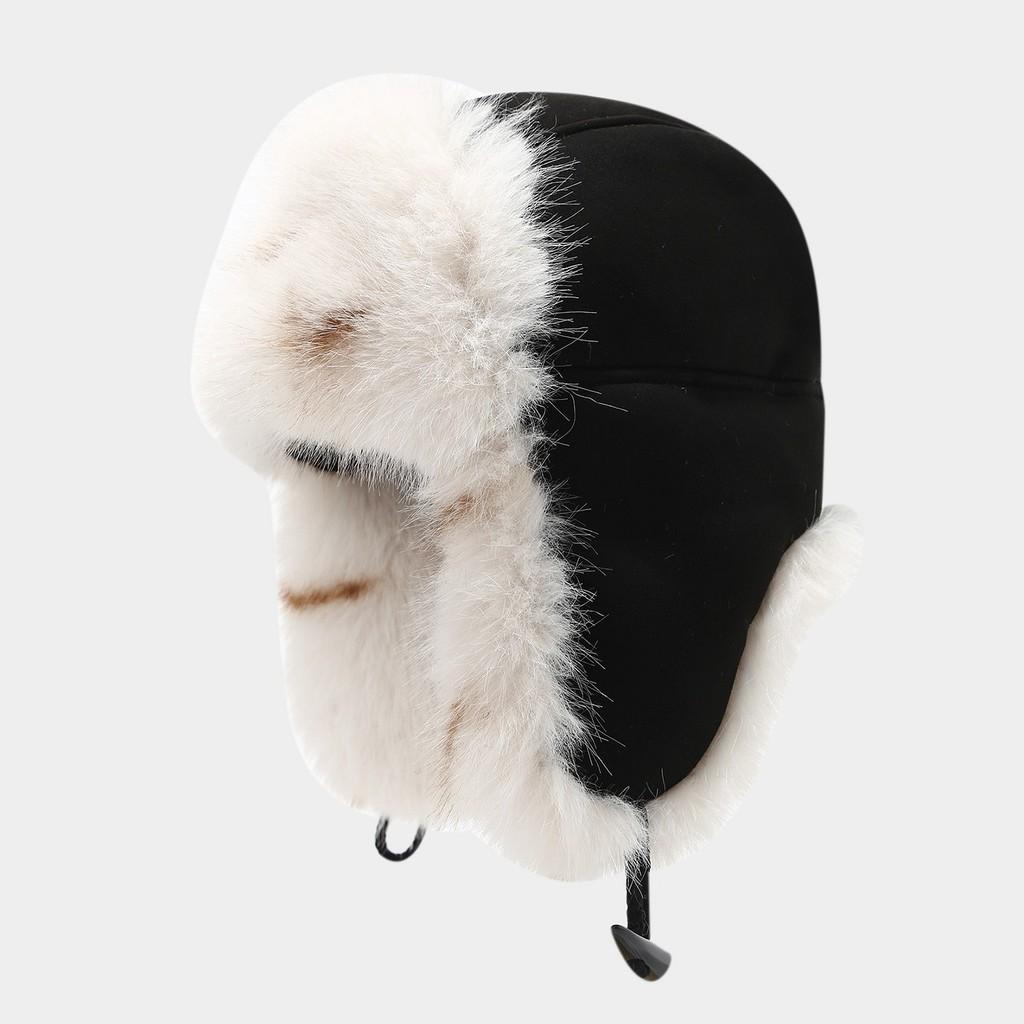 Leopard Print Fluffy Leather Winter Beanie With Windproof Ear Cover For Men And Women