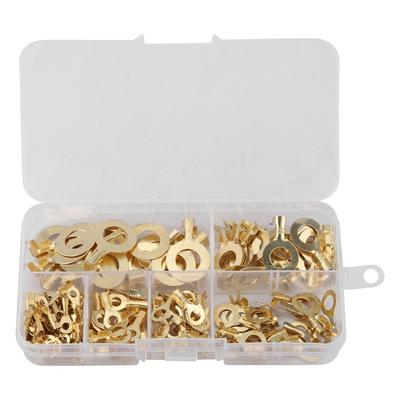 150PCS Durable 6 Types O-Type Terminal Brass Material Round Shape Round Bare Terminal Ring Terminal Wiring Connections