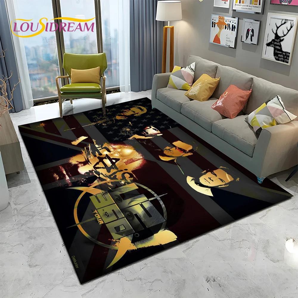 3D Printing U2 Rock Bang Bono Area Rug,Carpet Rug for Living Room Children's Bedroom Sofa Doormat Decor,Kids Non-slip Floor Mat