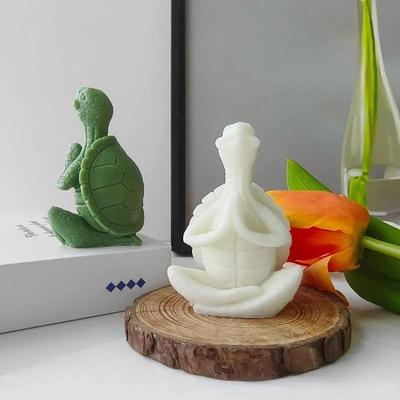 Meditační želva Aromaterapeutická svíčka Forma s rukama sepnutýma Želva Sádrová dekorace Silikonová forma Umělecká sádrová forma