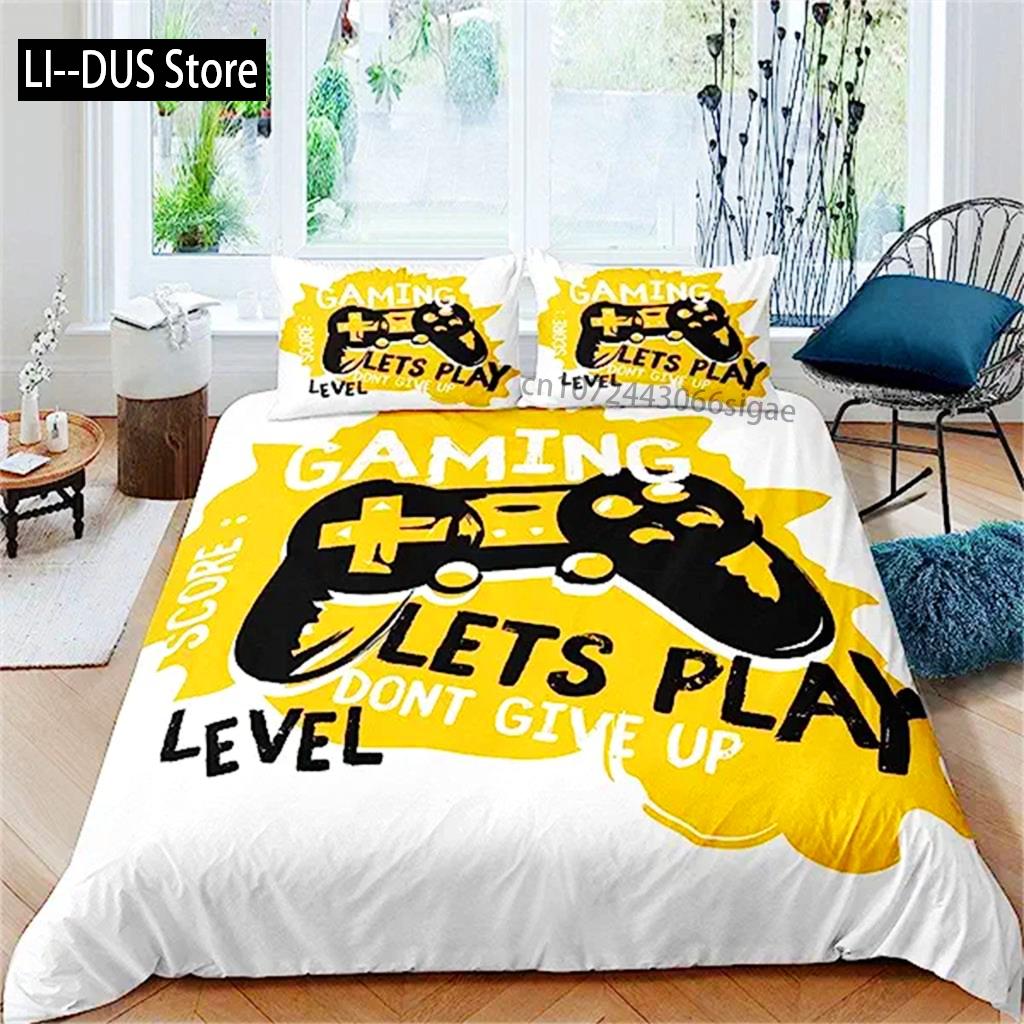 Game Handle Duvet Cover For Boys Video Games Comforter Cover Bed For Teen Boys Bedroom Decoration Gamepad Controller Quilt Cover
