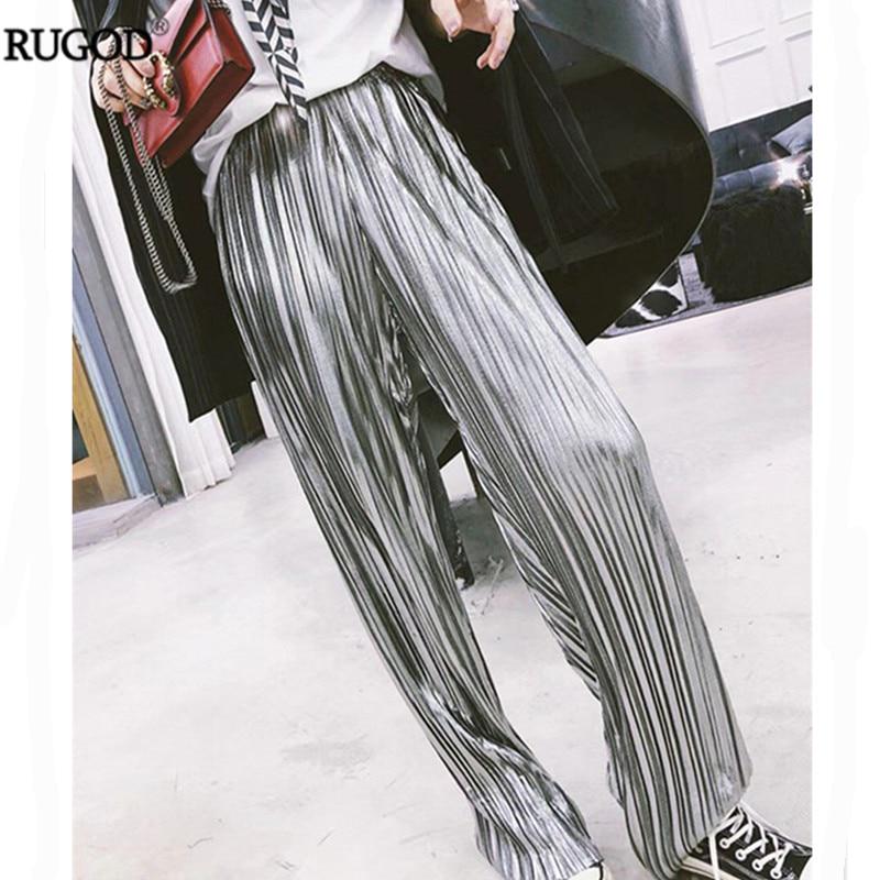 Long Pleated Pants Women Fashion 