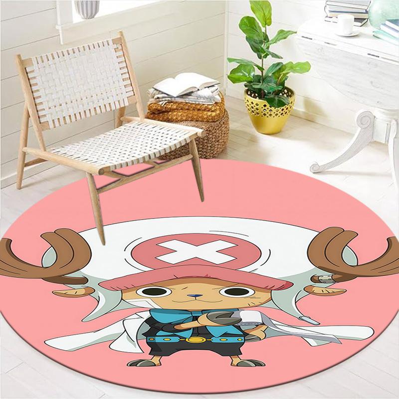 One Piece Tony Tony Chopper Round Area Rug Carpet Rug For Living Room Bedroom Sofa Playroom Decor Nonslip Floor Mat