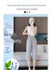 Ice Silk Cotton Linen Women's 7-Point Micro-Flared Pants - Summer 2025 New Chinese Style