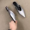 Fashion New Spring and Autumn Temperament Slip-on Kitten Heel Shoes Women's Pointed Toe Shallow Mouth Non-slip Wear-resistant Flip-flops