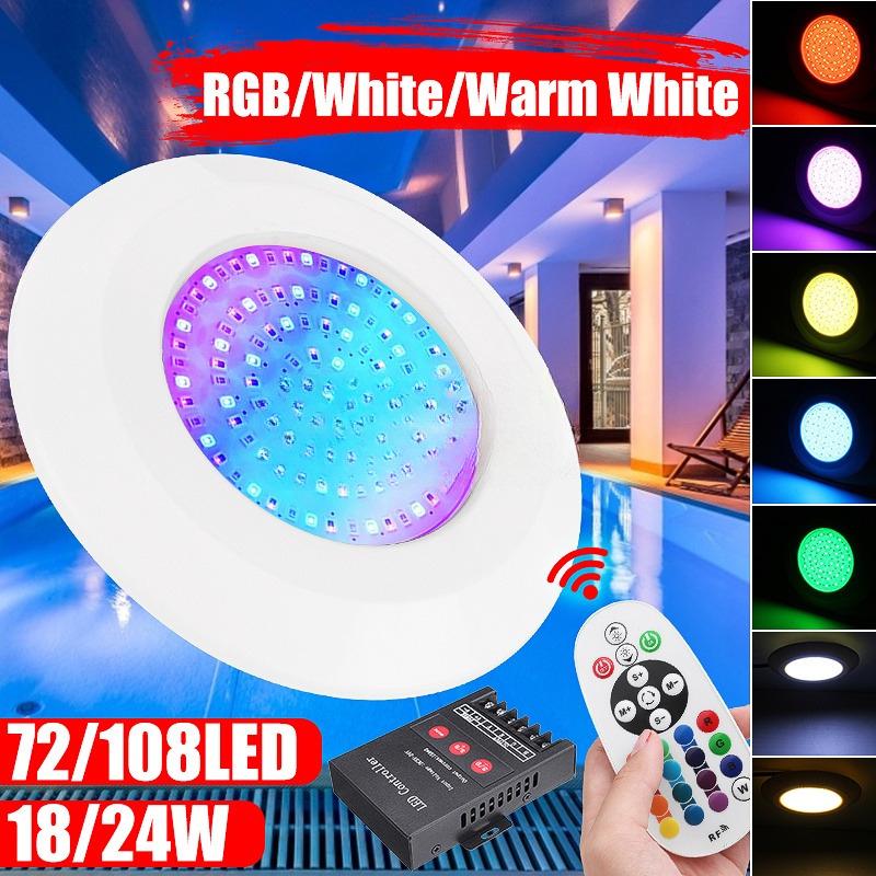 IP68 Waterproof 108 LED Swimming Pool Light RGB White Warm White RGB Submersible Lamp Outdoor Underwater Night Lamp