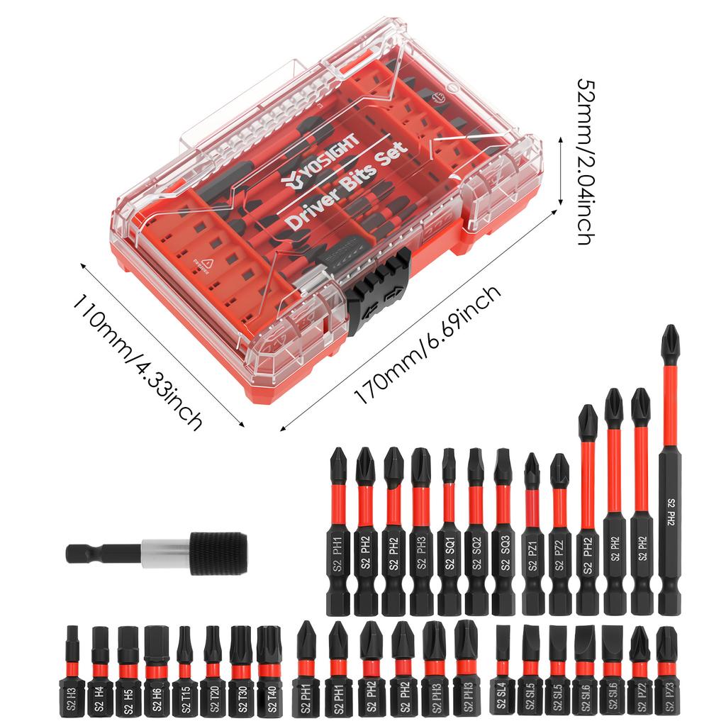 1 Set Impact Hex Head Allen Wrench Drill Bit Set 1/4 inch Screwdriver Bit Chrome Vanadium Steel Magnetic Screw Extension Adapter