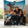 Famous Johnny Hallyday Rock Star Flannel Blanket,Ultra Soft Warm Plush Throw for Home Bedroom Bed Sofa Cover Office Picnic Gift