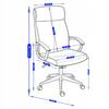 Beige swivel office chair with white fabric and tilt base, Furnitex
