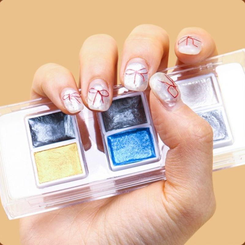 6-180 Color Pearl Solid Watercolor Paint High-Density Pigment for Nail Art Painting Calligraphy Vibrant Long-Lasting