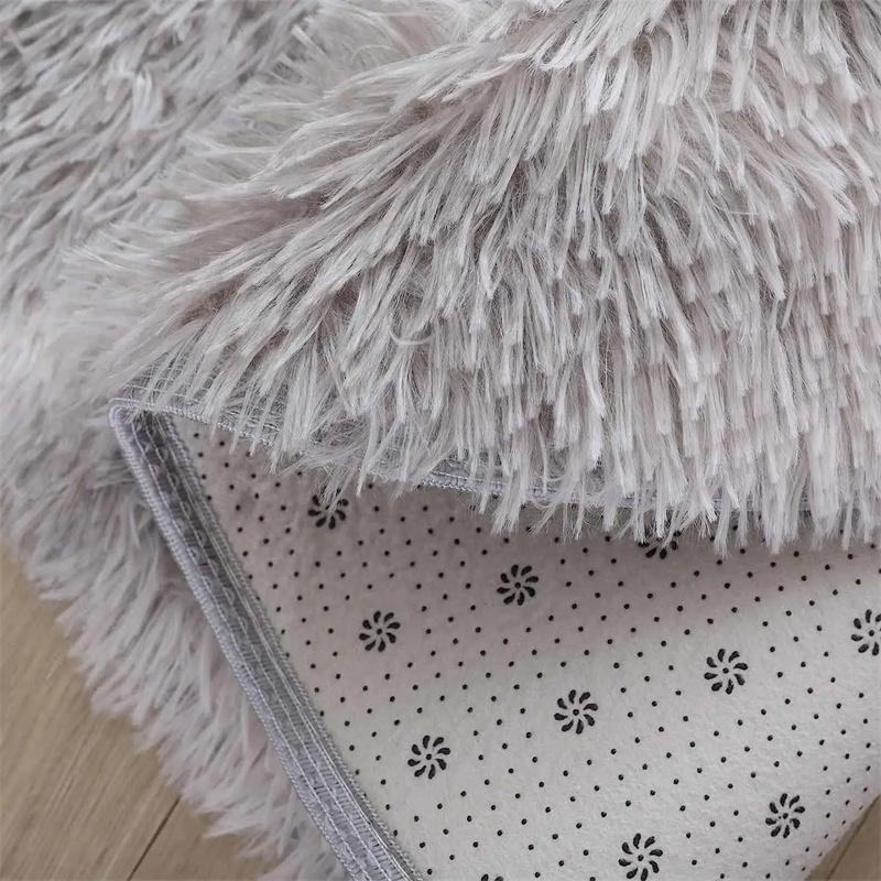 Tapis de Chambre Moelleux Tapis Shaggy Fluffy pour Chambre Tapis Ronds Moelleux Tapis Épais Tapis de Jeu pour Chambre de Fille Enfants