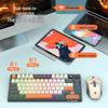 Dazzling Silver Fox K920 Wireless Bluetooth Keyboard & Mouse Set with Color-blocking, Luminous Design & Knob Display for Gaming & Office.