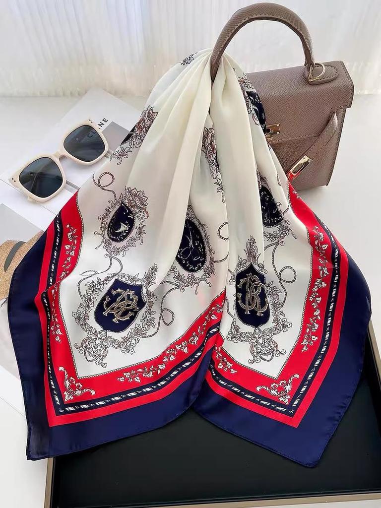 High-End Retro Korean-Style Silk Square Scarf: Versatile Fashion Accessory for Women