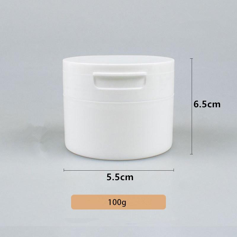 80/100g Wide Mouth Flip Can Mouth Flip Cover Included Spoon Tooth Powder Bottle Makeup Remover Cream Jar Cotton Pad Container