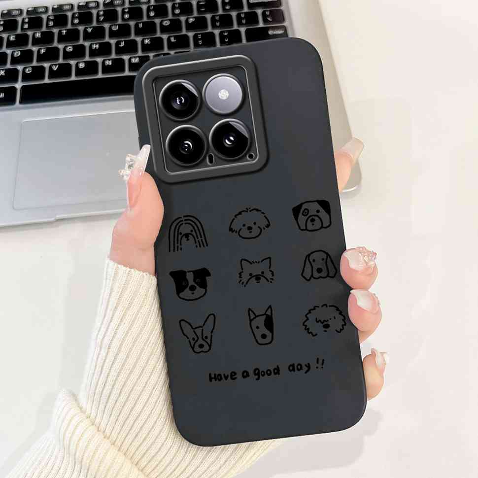 Cover For Xiaomi 14 Case Silicone Shockproof Soft Camera Protective Pattern Matte For Xiaomi 14 Mi14 Xiaomi14 5G 2023 Cases