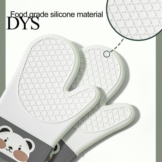 Oven Mitt 1Pc Insulation Glove Heat-Resistant Anti-slip Cartoon Anti-scald Silica Gel Microwave Baking for Bakery Cooking