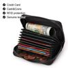 Humerpaul Ladies Wallet First Layer Cowhide Wallet Coin Purse RIFID Anti-theft Brush Organ Wallet Zipper Opening