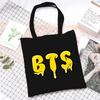 Korean Style Printed Canvas Tote Bag for Women Men Large Capacity Commuter Shoulder Handbag Fashionable Daily Outing Purse KTB