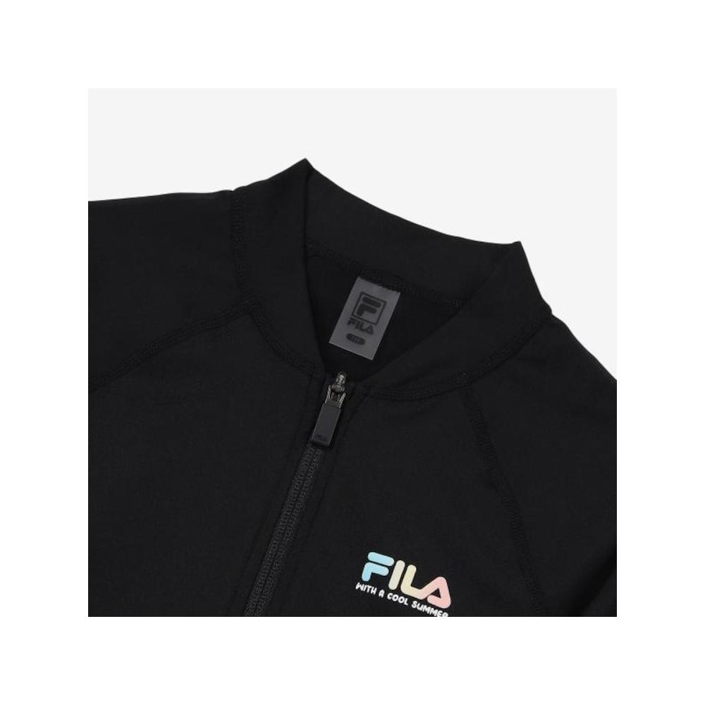[fila Kids] Aqua Zip Up Rash Guard  Fk2rtf2a02x Blk  q0zFk2rtf2a02xBlk