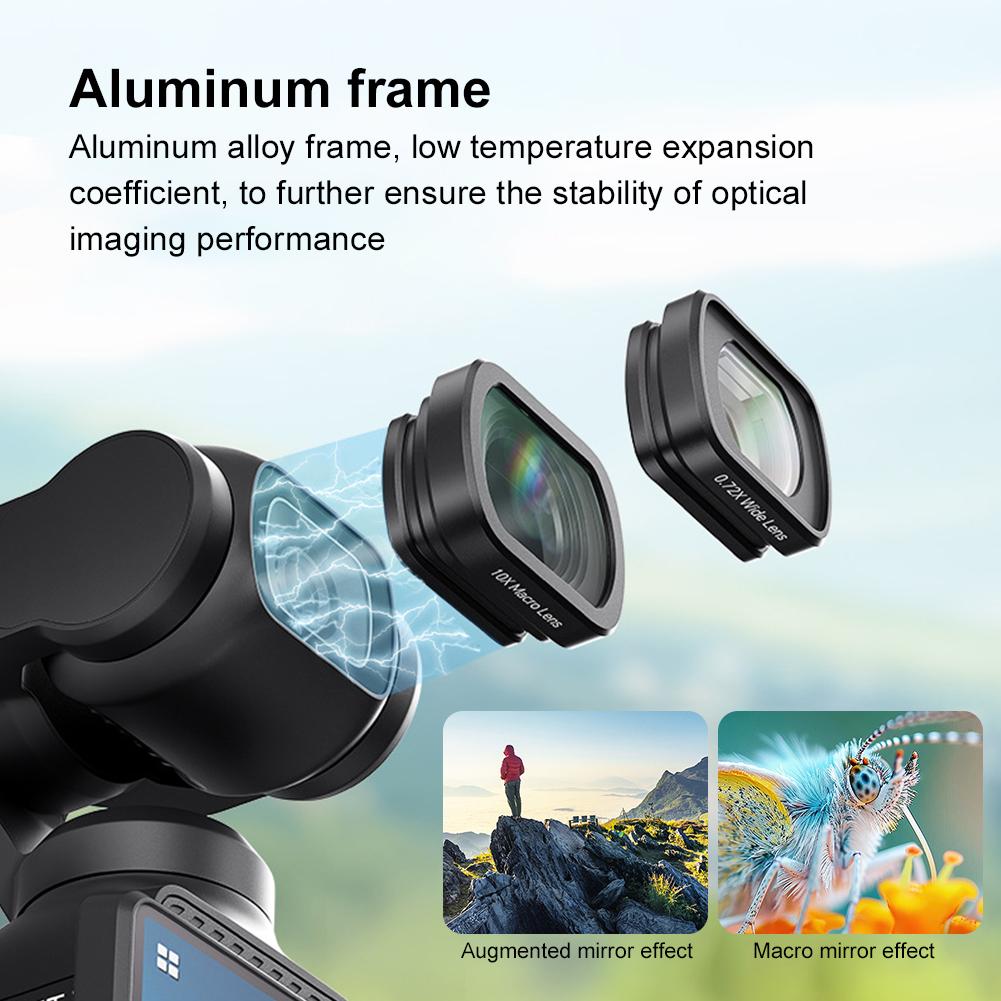 Telephoto Lens for Osmo Pocket 3 Strong Magnetic Wide Angle Lens /Macro Lens Optical Lens for DJI Osmo Pocket 3 Camera Accessory