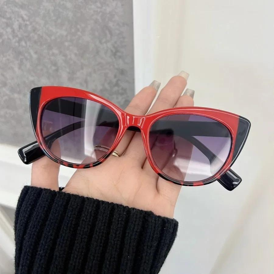 Trendy Cat Eye Sunglasses Women Men Retro Mirror Lens Stylish Sun Glasses Female Male Personality Colors