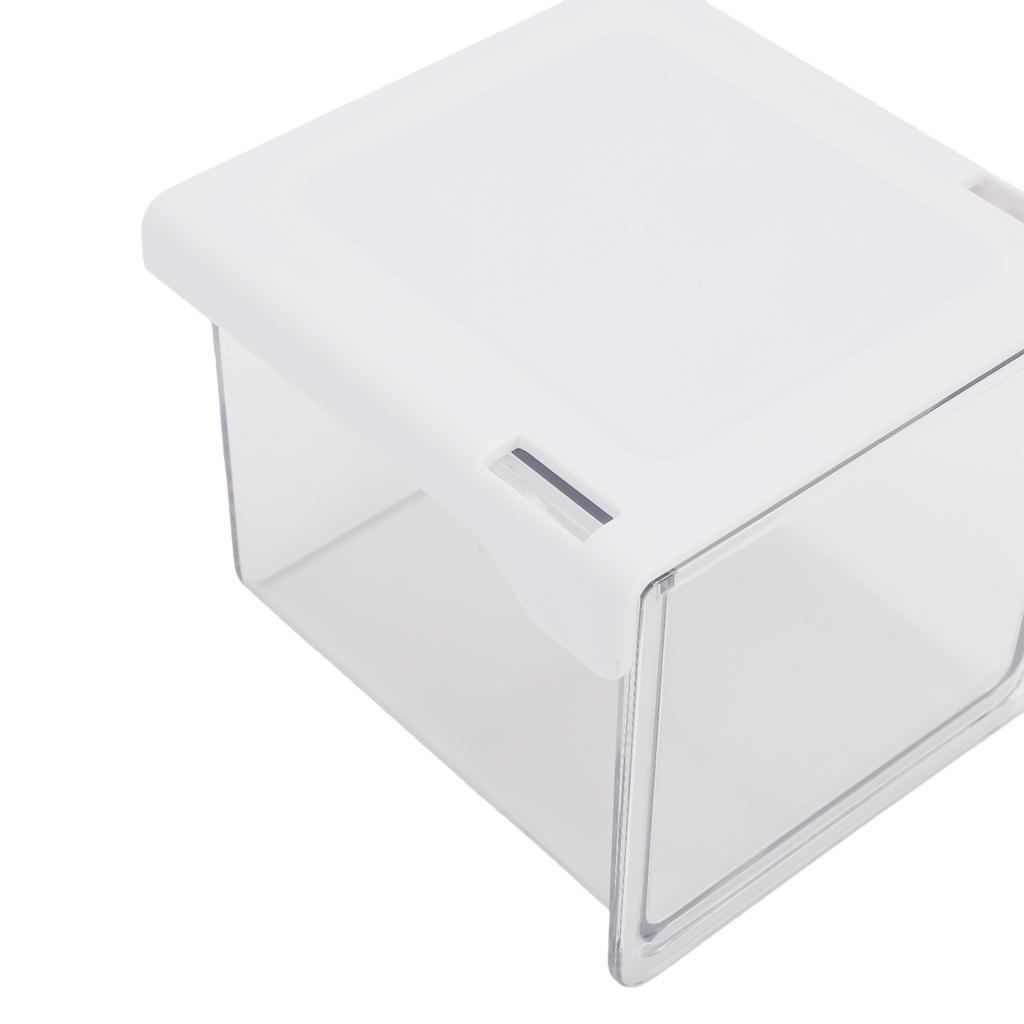 Klare Aufbewahrungsbox unter dem Spiegelschrank Hohe Transparenz PET Schubladenorganizer 33 Grad schräge Öffnung für das Badezimmer
