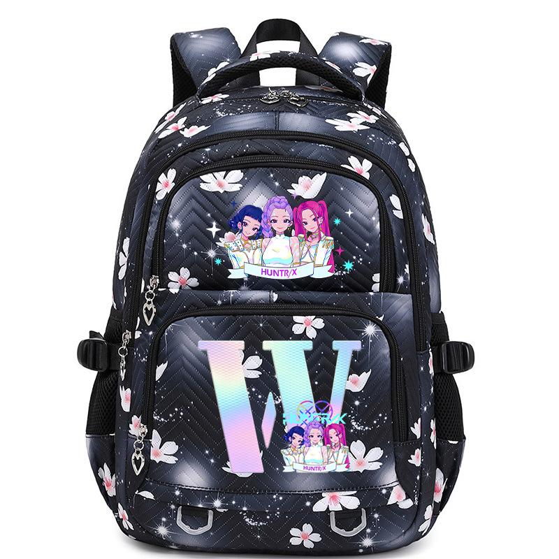 Animation Cartoon Letter Printing Large Capacity Shoulder Bag Lightweight Primary And Secondary School Students Leisure Schoolbag
