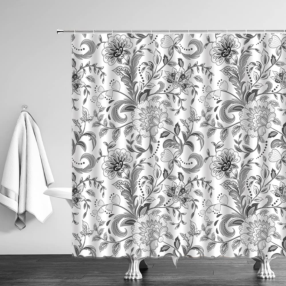 Boho Floral Shower Curtain for Bathroom,Paisley Mandala Shower Curtains,Colorful Bathroom Curtain,Durable Waterproof Bath Screen