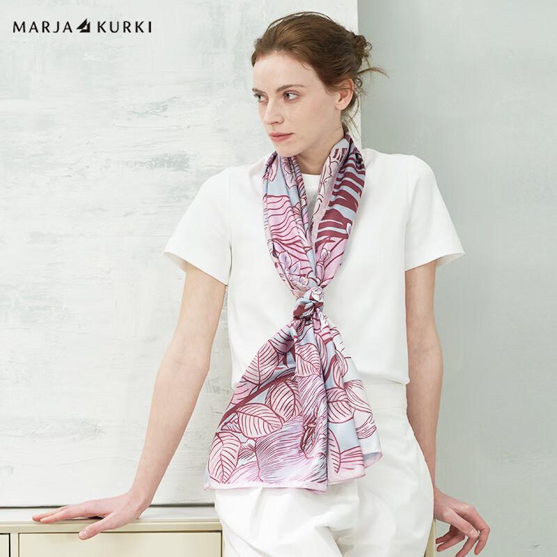 MARJA KURKI "Effort to Bloom" Mulberry Silk Scarf Shawl