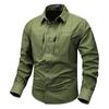 Autumn New Men's Quick-drying Tactical Long-sleeved Shirt Outdoor Workwear Loose Multi-pocket Harajuku Lapel Shirt